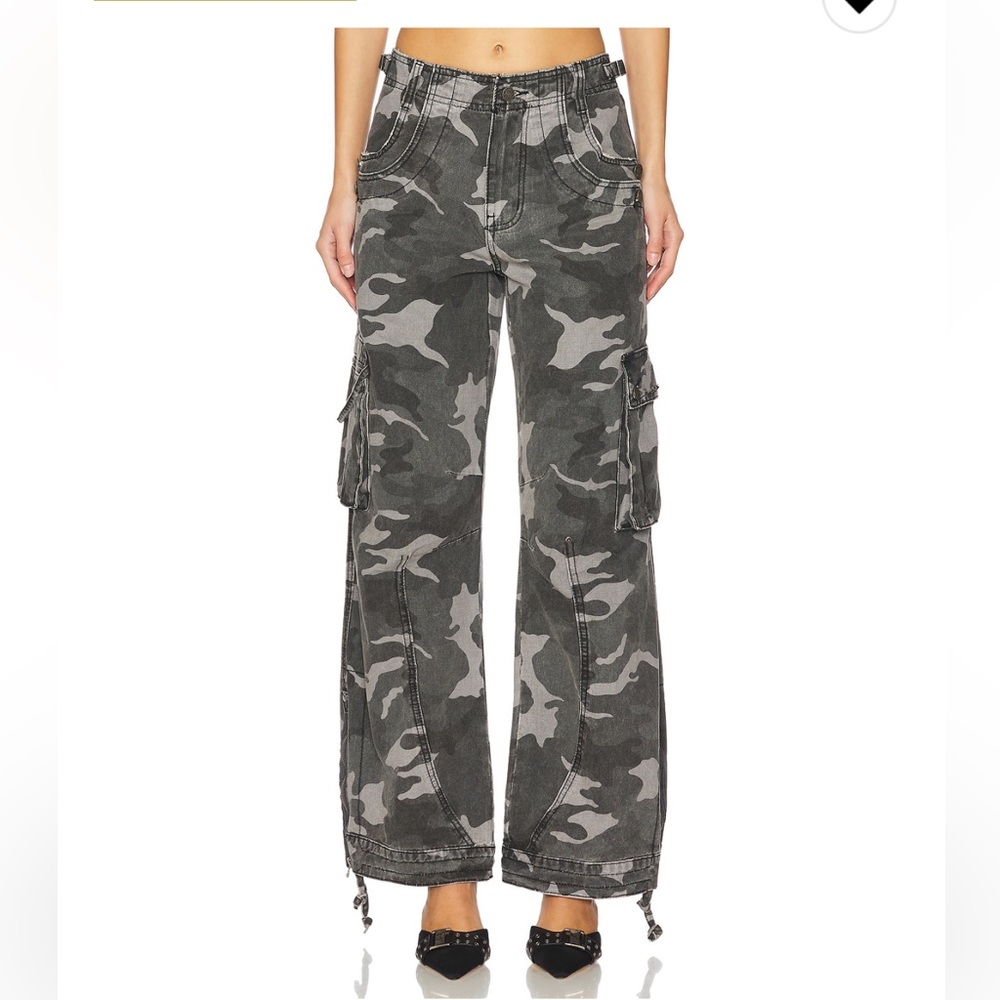 Jaded London Trooper Gray Camo Cargo Pants